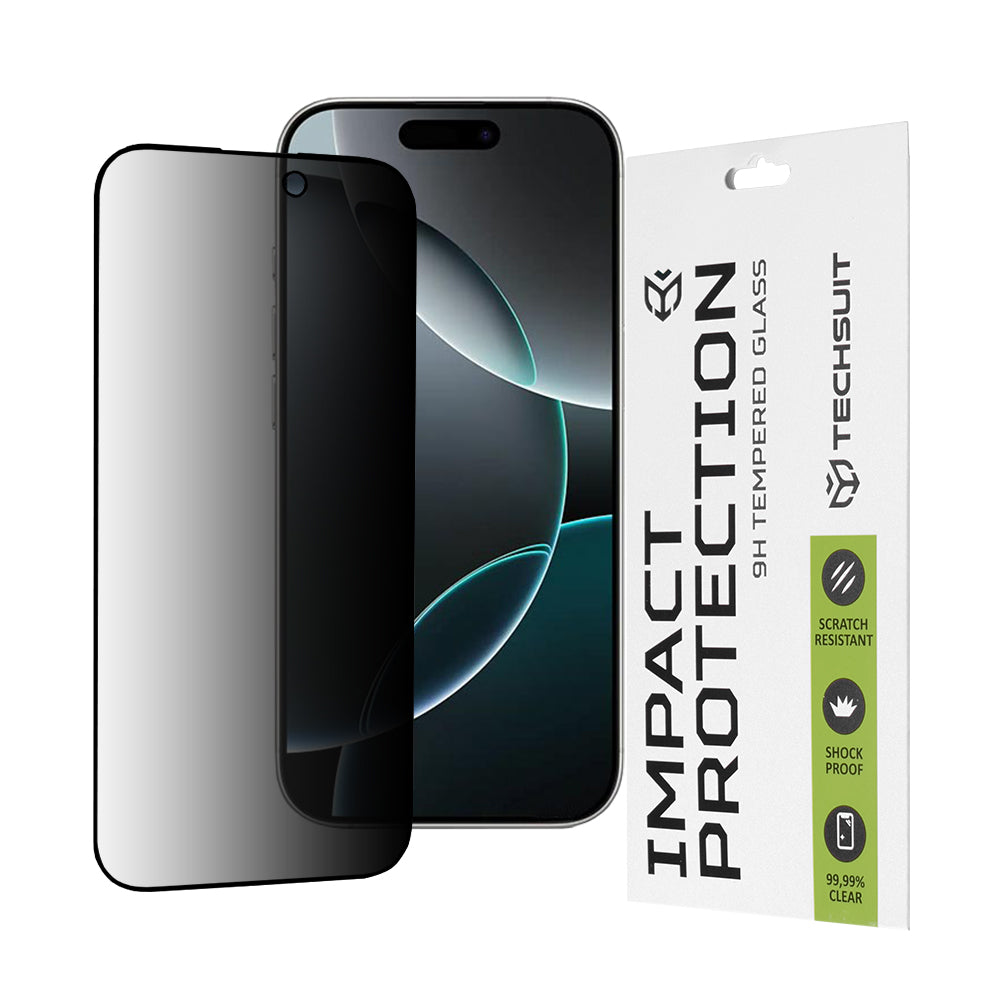 Стъклен протектор за iPhone 16 Pro 111D Privacy Full Glue Techsuit