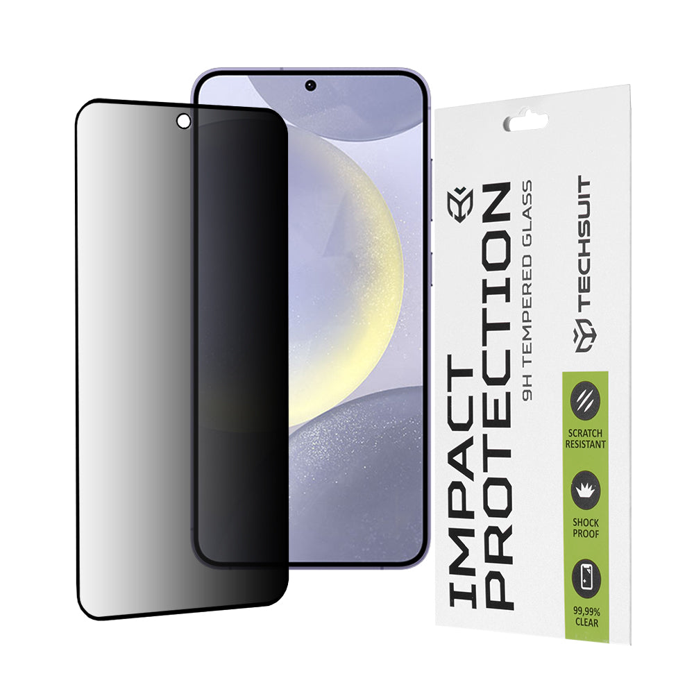 Стъклен протектор за Samsung Galaxy S24 Plus / S25 Plus 111D Privacy Full Glue Techsuit