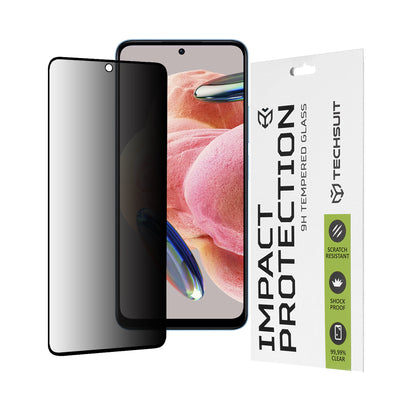 Стъклен протектор за Xiaomi Redmi Note 12 4G / 12 5G / Poco X5 111D Privacy Full Glue Techsuit