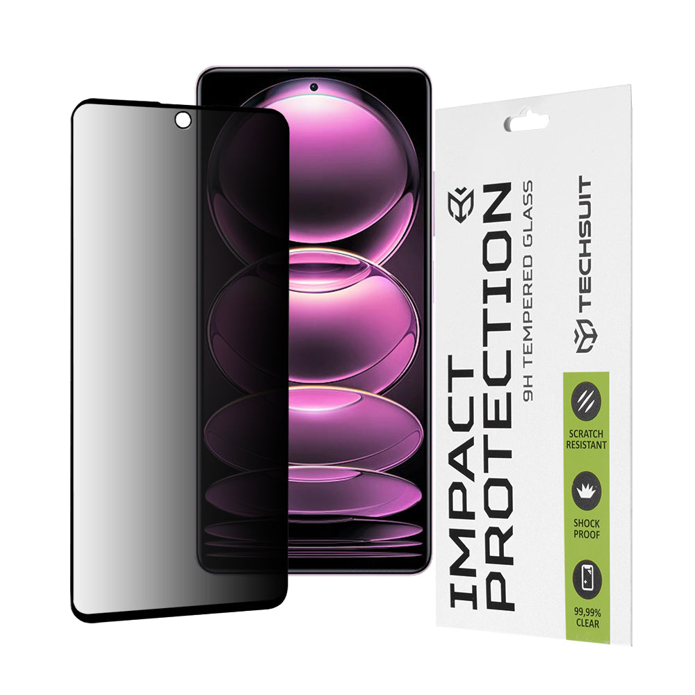 Стъклен протектор за Xiaomi Redmi Note 12 Pro 5G / 12 Pro+ / Poco X5 Pro 111D Privacy Full Glue Techsuit